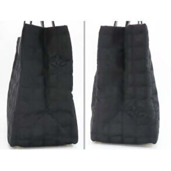 Chanel Travel Line Tote Bag Shoulder Black Nylon Leather - Picture 3 of 9